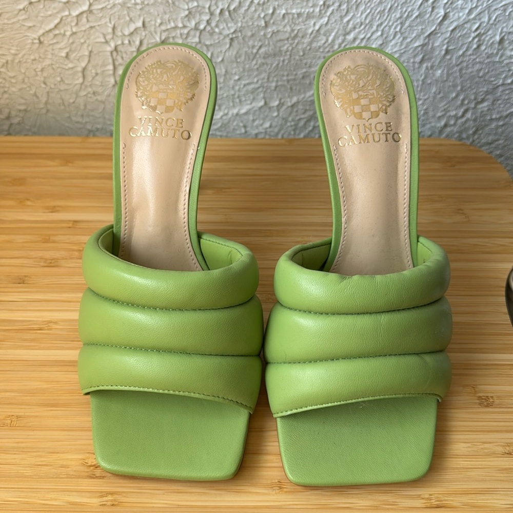Vince Camuto W7 Brat Green Sandals with 3” Heel